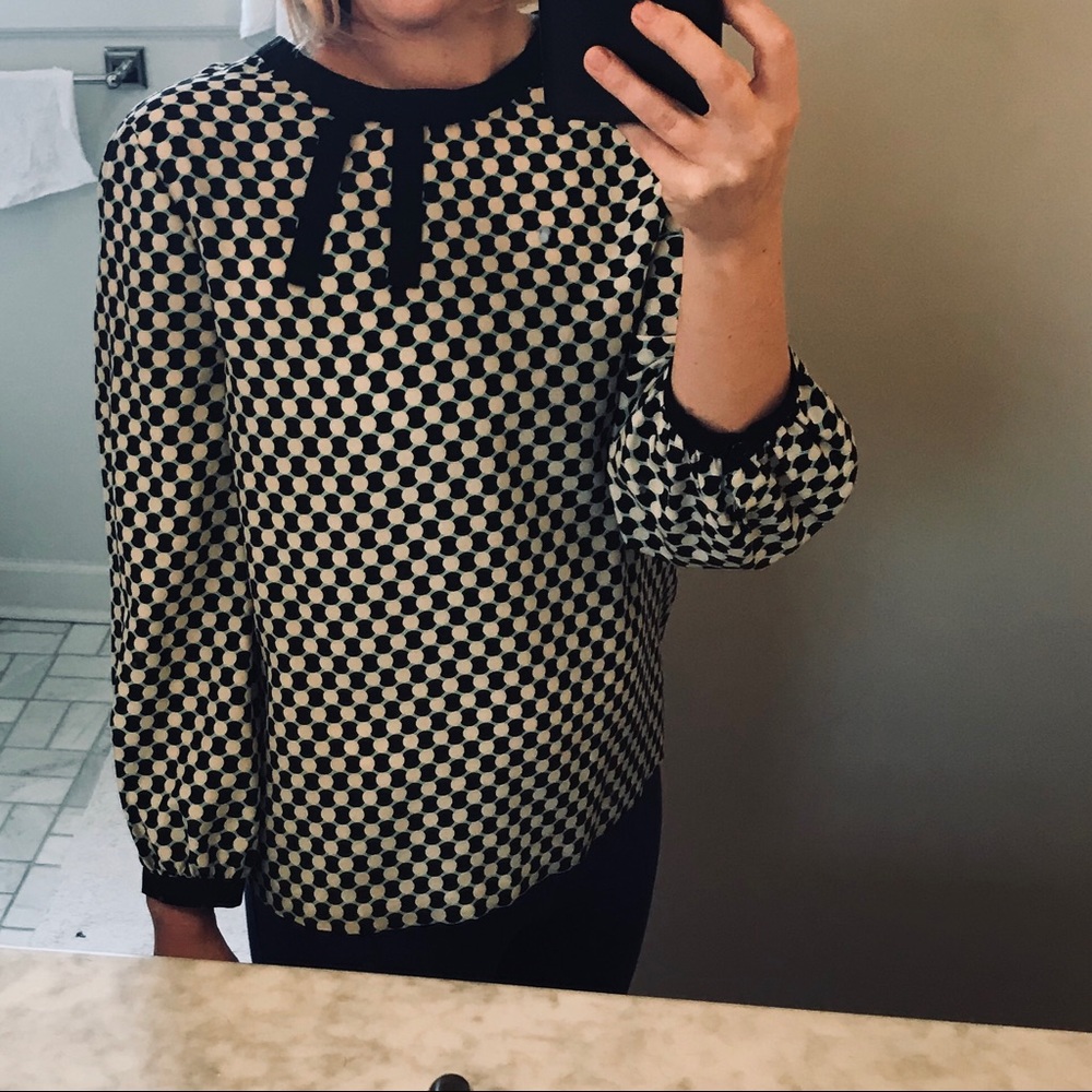 kate spade Silk Bow Neck Blouse Top